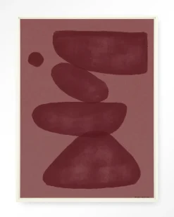 Discount Urban Cotton Wandkleed Elementa Burgundy 2 in maat en frame naar keuze