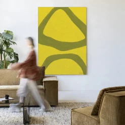 Clearance Urban Cotton Wandkleed Elementa Verde 2 in maat en frame naar keuze