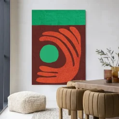 New Urban Cotton Wandkleed Elements Green in maat en frame naar keuze