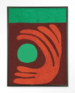 New Urban Cotton Wandkleed Elements Green in maat en frame naar keuze