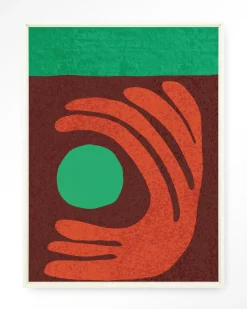 New Urban Cotton Wandkleed Elements Green in maat en frame naar keuze