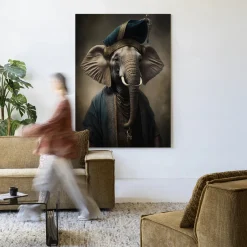 Sale Urban Cotton Wandkleed Elephant in maat en frame naar keuze