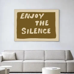 Best Urban Cotton Wandkleed Enjoy The Silence Green in maat en frame naar keuze