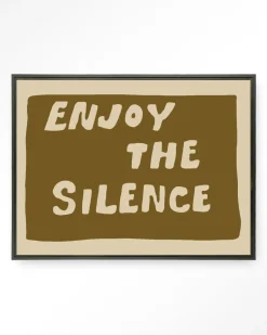 Best Urban Cotton Wandkleed Enjoy The Silence Green in maat en frame naar keuze