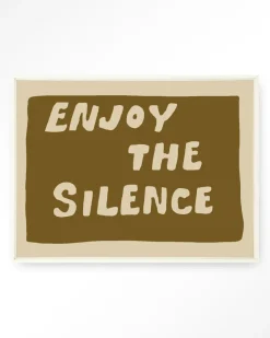 Best Urban Cotton Wandkleed Enjoy The Silence Green in maat en frame naar keuze