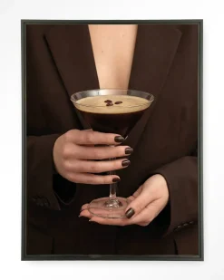 Best Urban Cotton Wandkleed Espresso Martini in maat en frame naar keuze