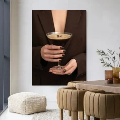 Best Urban Cotton Wandkleed Espresso Martini in maat en frame naar keuze