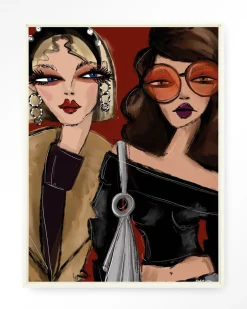 Hot Urban Cotton Wandkleed Fall Friends in maat en frame naar keuze