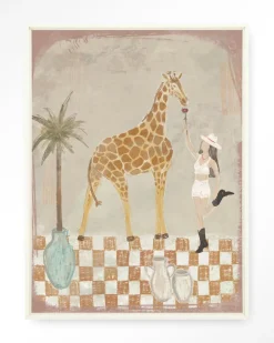 Sale Urban Cotton Wandkleed Feeding Rose in maat en frame naar keuze