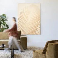 Sale Urban Cotton Wandkleed Feuille in maat en frame naar keuze