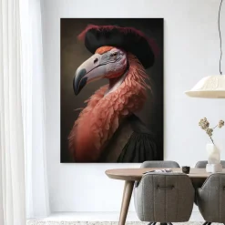 New Urban Cotton Wandkleed Flamingo in maat en frame naar keuze