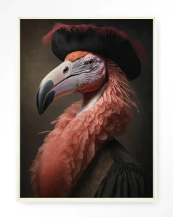 New Urban Cotton Wandkleed Flamingo in maat en frame naar keuze