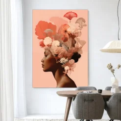 Clearance Urban Cotton Wandkleed Flower Crown in maat en frame naar keuze