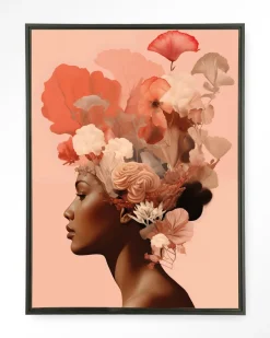 Clearance Urban Cotton Wandkleed Flower Crown in maat en frame naar keuze