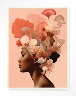 Clearance Urban Cotton Wandkleed Flower Crown in maat en frame naar keuze