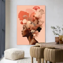 Clearance Urban Cotton Wandkleed Flower Crown in maat en frame naar keuze