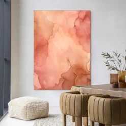New Urban Cotton Wandkleed Flowing Pink in maat en frame naar keuze
