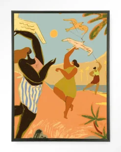 Online Urban Cotton Wandkleed Fly High in maat en frame naar keuze