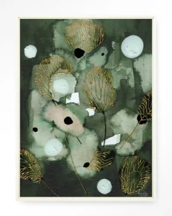 Discount Urban Cotton Wandkleed Forest Flower in maat en frame naar keuze