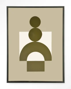 Sale Urban Cotton Wandkleed Forma 3 Beige in maat en frame naar keuze