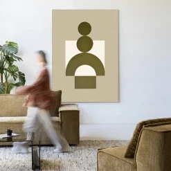 Sale Urban Cotton Wandkleed Forma 3 Beige in maat en frame naar keuze