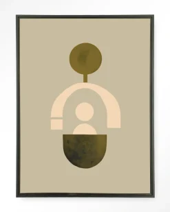 Best Urban Cotton Wandkleed Forma 2 Beige in maat en frame naar keuze