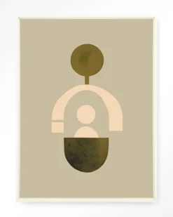 Best Urban Cotton Wandkleed Forma 2 Beige in maat en frame naar keuze