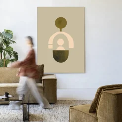 Best Urban Cotton Wandkleed Forma 2 Beige in maat en frame naar keuze