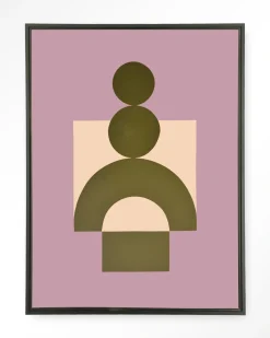 Discount Urban Cotton Wandkleed Forma 3 Lilac in maat en frame naar keuze