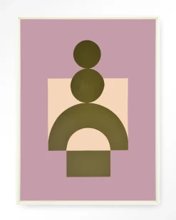 Discount Urban Cotton Wandkleed Forma 3 Lilac in maat en frame naar keuze