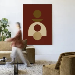 Hot Urban Cotton Wandkleed Forma 4 Red in maat en frame naar keuze