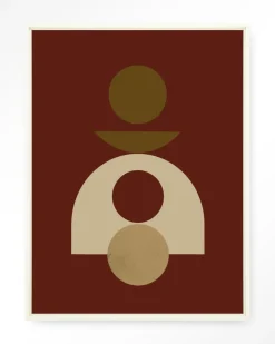 Hot Urban Cotton Wandkleed Forma 4 Red in maat en frame naar keuze