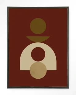 Hot Urban Cotton Wandkleed Forma 4 Red in maat en frame naar keuze