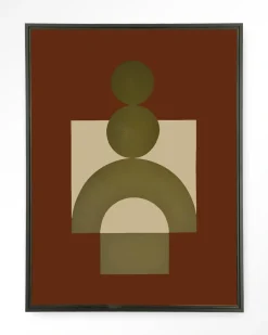 Online Urban Cotton Wandkleed Forma 3 Red in maat en frame naar keuze