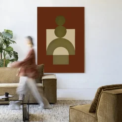 Online Urban Cotton Wandkleed Forma 3 Red in maat en frame naar keuze