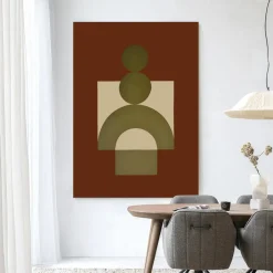 Online Urban Cotton Wandkleed Forma 3 Red in maat en frame naar keuze