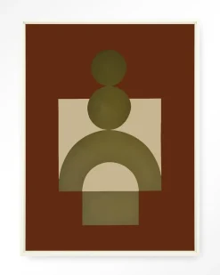 Online Urban Cotton Wandkleed Forma 3 Red in maat en frame naar keuze