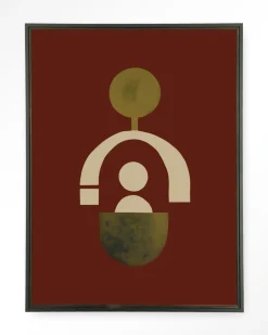 Clearance Urban Cotton Wandkleed Forma 2 Red in maat en frame naar keuze