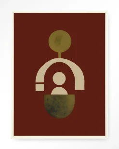 Clearance Urban Cotton Wandkleed Forma 2 Red in maat en frame naar keuze