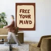 Clearance Urban Cotton Wandkleed Free Your Mind in maat en frame naar keuze