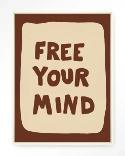 Clearance Urban Cotton Wandkleed Free Your Mind in maat en frame naar keuze