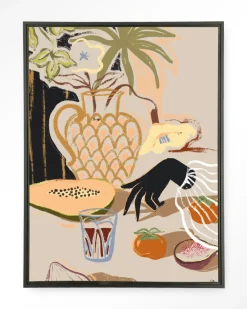 Discount Urban Cotton Wandkleed Fruitful Spread in maat en frame naar keuze