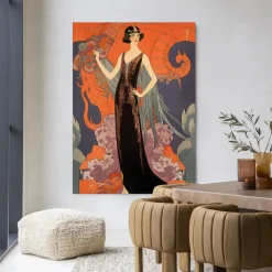 New Urban Cotton Wandkleed Gatsby Lady in maat en frame naar keuze