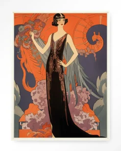 New Urban Cotton Wandkleed Gatsby Lady in maat en frame naar keuze