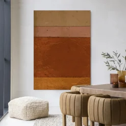 New Urban Cotton Wandkleed Geen Bruin Roze Achtig in maat en frame naar keuze