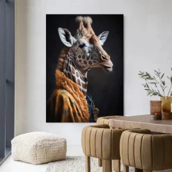 Clearance Urban Cotton Wandkleed Giraffe in maat en frame naar keuze