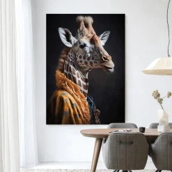 Clearance Urban Cotton Wandkleed Giraffe in maat en frame naar keuze