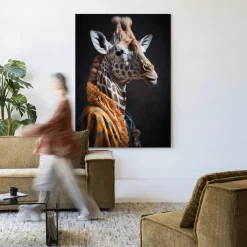 Clearance Urban Cotton Wandkleed Giraffe in maat en frame naar keuze