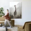 Urban Cotton Wandkleed Giraffe Mist in maat en frame naar keuze