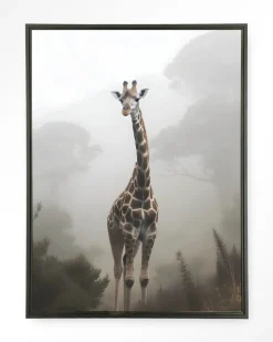 Urban Cotton Wandkleed Giraffe Mist in maat en frame naar keuze
